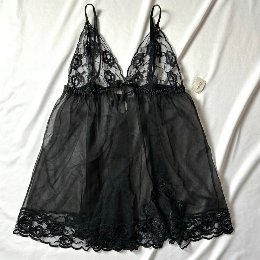 NWOT Frederick's of Hollywood Sexy Seductive Sheer Lace Lingerie Chemise Rare